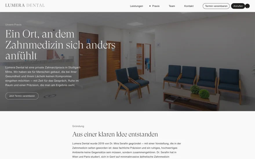 Praxis — Unterseite der Konzeptstudie